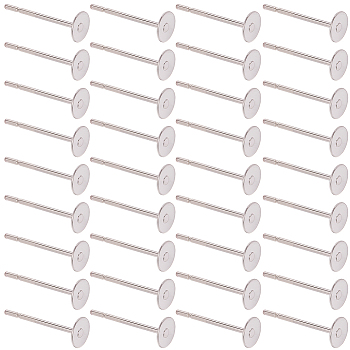 900Pcs 304 Stainless Steel Stud Earring Findings, Stainless Steel Color, 12x4mm, Pin: 0.7mm