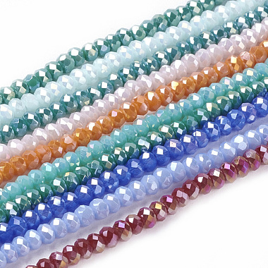 3mm Mixed Color Abacus Electroplate Glass Beads