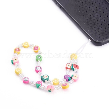 Polymer Clay Fruit Beaded Mobile Straps(HJEW-JM00413-01)-5