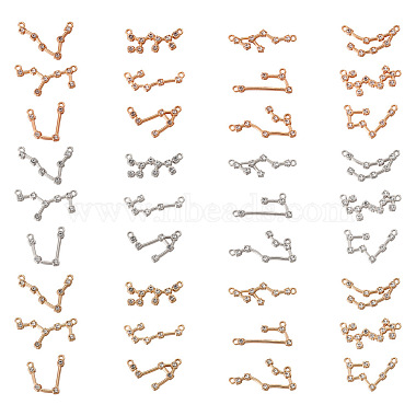 Fashewelry 3 Sets 3 Farben Zinklegierung mit Glas-Strass-Schmuckanhänger-Zubehör(FIND-FW0001-17)-2