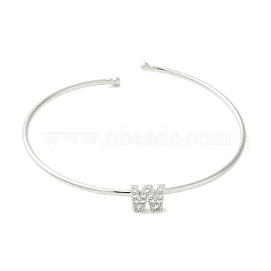 Bracelets en laiton plaqué en rack(BJEW-A018-01P-W)-2