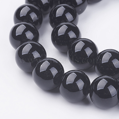 10mm Black Round Black Stone Beads