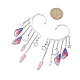 Wing Resin & Natural Quartz Crystal Points Beaded Dangle Earrings(EJEW-TA00523)-3