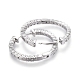 Brass Micro Pave Clear Cubic Zirconia Huggie Hoop Earrings(EJEW-EE0004-37P)-2