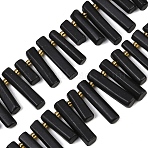 Natural Shungite Beads Strands, Column, 11~36x6.5~7mm, Hole: 1~1.2mm, about 40~42pcs/strand, 15.35~15.75''(39~40cm)(G-F829-A06-01)