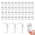 50Pcs Plastic Self-adhesion Photo Paper Craft Clips, Rectangle, Clear, 26x15x13mm(AJEW-GA0009-88)