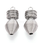 304 Stainless Steel Pendants, Vase Coil Charms, Stainless Steel Color, 25.5x12x12mm, Hole: 2.5mm(STAS-T073-76P)