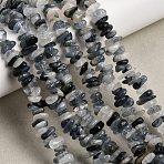 Natura Blue Rutilated Quartz Beads Strands, Chip, Grade A, 5~9x6.5~7x2.5~3.5mm, Hole: 0.7mm, 29.92''(76~77cm)(GG-CBAC13F-B02-01)