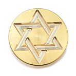 Golden Tone Wax Seal Brass Stamp Heads, for Invitations, Envelopes, Gift Packing, Star of David, 25x15mm, Inner Diameter: 7mm(STAM-P002-01G-07)