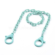 Personalized ABS Plastic Cable Chain Necklaces, Eyeglass Chains, Handbag Chains, with Plastic Lobster Claw Clasps, Cyan, 18.11~18.5 inch(46~47cm)(NJEW-JN02849-03)