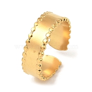 304 Stainless Steel Open Cuff Rings, Real 18K Gold Plated, US Size 6 3/4(17.1mm)(RJEW-Z018-11G)