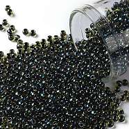TOHO Round Seed Beads, Japanese Seed Beads, (244) Inside Color Topaz/Midnight Bl, 11/0, 2.2mm, Hole: 0.8mm, about 5555pcs/50g(SEED-XTR11-0244)