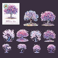 10Pcs 10 Styles Flower Tree Waterproof PET Stickers, Decorative Stickers, for Water Bottles,  Mobile Phone, Skateboard, Guitar Stickers, Medium Orchid, 62~99x52~92x0.1mm, 1pc/style(DIY-G121-03C)