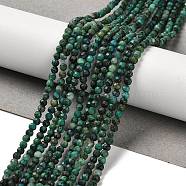 Natural Chrysocolla Beads Strands, Faceted, Round, 3mm, Hole: 0.7mm, about 124pcs/strand, 15.55''(39.5cm)(G-K373-B07-03)