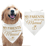 Cotton Dog's Kerchief, Triangle Pet's Bandana, Wedding Theme, Word, 380x780mm(AJEW-WH0503-002)