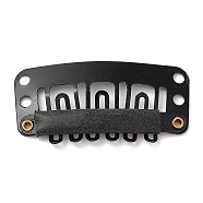 Iron Snap Wig Clips, 6 Teeth Comb Clips for Hair Extensions, Electrophoresis Black, 33x16x1.5mm(IFIN-C004-01C)