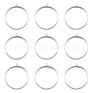 Alloy Open Back Bezel Big Pendants, For DIY UV Resin, Epoxy Resin, Pressed Flower Jewelry, Ring, Platinum, 38x34.5x5mm, Hole: 2.2mm(PALLOY-TA0021-01P)