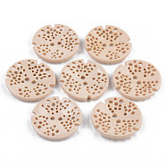 2-Hole Cellulose Acetate(Resin) Buttons, Flat Round, Bisque, 29x4.5mm, Hole: 2.5mm(BUTT-S026-015A-01)