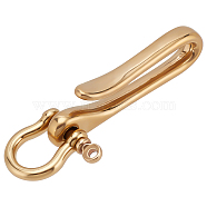 Brass S Hook Clasps and Brass Shackles Clasps, Raw(Unplated), 6.8x5.2x1.1cm(PH-KK-P001-01)