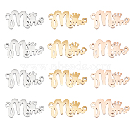 12Pcs 3 Colors 304 Stainless Steel Pendants, Word Mom and Crown, Mixed Color, 18.5x9x1mm, Hole: 1.2mm, 4pcs/color(STAS-DC0004-49)