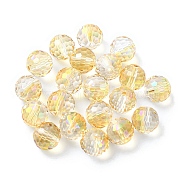 AB Color Plated Glass Beads, Faceted Round, Clear, 10x9mm, Hole: 1.5mm(EGLA-P059-02B-AB18)