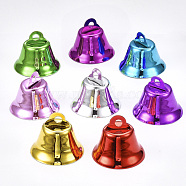 Iron Bell Pendants, Mixed Color, 21.5x26mm, Hole: 3mm(IFIN-S702-02B)