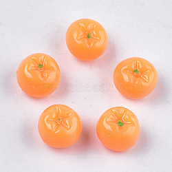 Autumn Theme Resin Decoden Cabochons, Persimmon, Dark Orange, 9x6.5~7mm(CRES-S304-098)