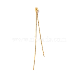 Brass Ball Chain Ear Nuts, Tassel Charm Ear Nuts, Real 18K Gold Plated, 96x2x1mm, Hole: 0.8mm(KK-G510-18G)