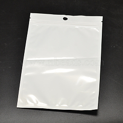 Pearl Film PVC Zip Lock Bags, Resealable Packaging Bags, with Hang Hole, Top Seal, Rectangle, White, 22x15cm(X-OPP-L001-02-15x22cm)