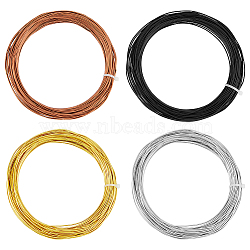 HOBBIESAY 80M 4 Colors Round Aluminum Craft Wire, for Beading Jewelry Craft Making, Mixed Color, 18 Gauge, 1mm, about 65.62 Feet(20m)/color(AW-HY0001-02)