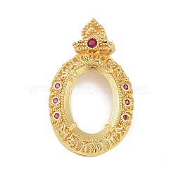 Brass Micro Pave Cubic Zirconia Pendant Cabochon Settings, Purple, Real 18K Gold Plated, Tray: 5.5mm,34.5x20.5x9mm, Hole: 5.5x3mm(KK-U026-11G)