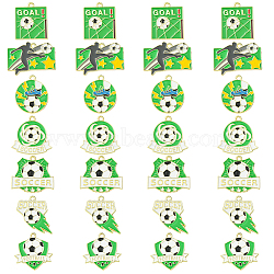 28Pcs 7 Styles Alloy Enamel Pendants, Light Gold, Football Themes, Mixed Shapes, 22~24.5x20.5~30.5x1.5mm, Hole: 1.8~2mm, 4pcs/setyle(FIND-SC0019-56)