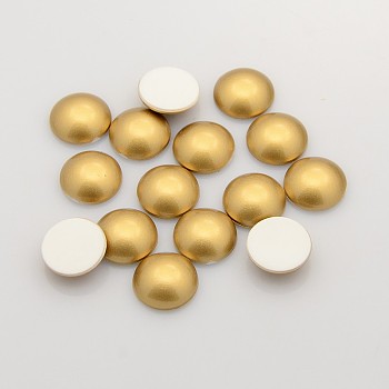 Acrylic Cabochons, Half Round, Goldenrod, 12x4.26~4.46mm