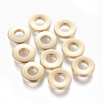 201 Stainless Steel Spacer Beads, Donut, Golden, 8x1.5mm, Hole: 3.2mm