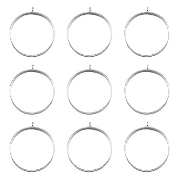 Alloy Open Back Bezel Big Pendants, For DIY UV Resin, Epoxy Resin, Pressed Flower Jewelry, Ring, Platinum, 38x34.5x5mm, Hole: 2.2mm