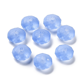Transparent Acrylic Beads, Faceted, Rondelle, Cornflower Blue, 8.5x5mm, Hole: 1.8mm