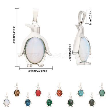 10Pcs 10 Styles Natural & Synthetic Mixed Gemstone Pendants(G-GL0001-06)-2