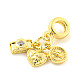 Rack Plating Brass Micro Pave Cubic Zirconia European Dangle Charms(KK-P270-02A-G)-2