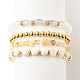 4pcs 4 bracelets extensibles perlés en laiton et pierres précieuses de style sertis de strass en cristal pour les femmes(BJEW-JB07884)-1