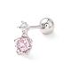 Boucles d'oreilles clous sakura en zircone cubique rose pour femme(EJEW-A065-05P)-1