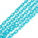 Opaque Acrylic Cable Chains, Oval, Dark Turquoise, 13x8x2mm, 19.68 inch(50cm)/strand(SACR-N010-002C)