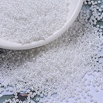 MIYUKI Round Rocailles Beads, Japanese Seed Beads, 11/0, (RR420) White Pearl Ceylon, 11/0, 2x1.3mm, Hole: 0.8mm, about 1111pcs/10g(X-SEED-G007-RR0420)