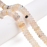 Natural White Agate Beads Strands, Rondelle, 10x4mm, Hole: 1mm, about 50pcs/strand, 7.68~8.2''(19.5~20.5cm)(G-T138-60)