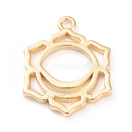 Brass Pendants, Chakra, Svadhisthana, Long-Lasting Plated, Hollow, Flower, Real 18K Gold Plated, 16x12.5x1mm, Hole: 1.2mm(KK-K241-20G)