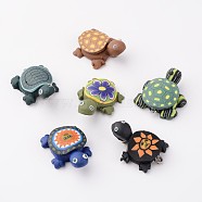 Handmade Polymer Clay Pendants, Tortoises, Mixed Color, 19x26mm, Hole: 2mm(X-F015H081)