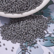 MIYUKI Delica Beads, Cylinder, Japanese Seed Beads, 11/0, (DB0761) Matte Opaque Gray, 1.3x1.6mm, Hole: 0.8mm, about 2000pcs/bottle, 10g/bottle(SEED-JP0008-DB0761)