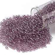 TOHO Round Seed Beads, Japanese Seed Beads, (166) Transparent AB Light Amethyst, 8/0, 3mm, Hole: 1mm, about 222pcs/10g(X-SEED-TR08-0166)