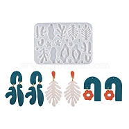 DIY Pendant Silicone Molds, Resin Casting Molds, Mixed Irregular Shapes, White, 157x115x5mm, Hole: 2mm, Inner Diameter: 9.5~53.5x9.5~29mm(X1-DIY-G091-05B)
