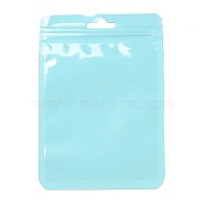 Rectangle Plastic Zip Lock Gift Bags, with Transparence Windows Resealable Bags, Pale Turquoise, 15x10.5x0.1cm, Unilateral Thickness: 2.5 Mil(0.065mm)(OPP-B006-02E-05)