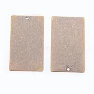 Metal Tags, Brass Stamping Blank Tag Pendants, Rectangle, Antique Bronze, 32x18x0.5mm, Hole: 1mm(X-KK-N0001-05AB)